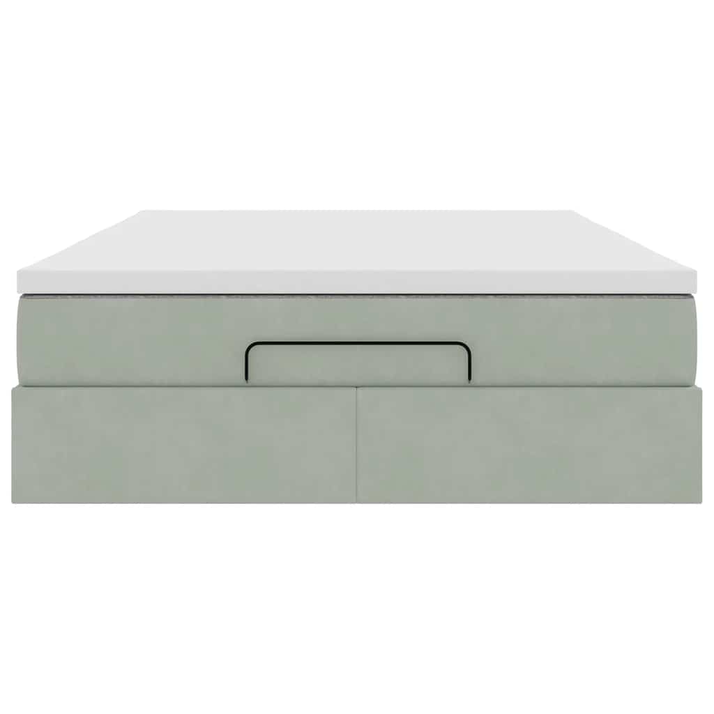 Struttura Letto Pouf con Materasso 140x200 cm in Velluto
