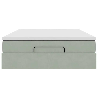 Struttura Letto Pouf con Materasso 140x200 cm in Velluto