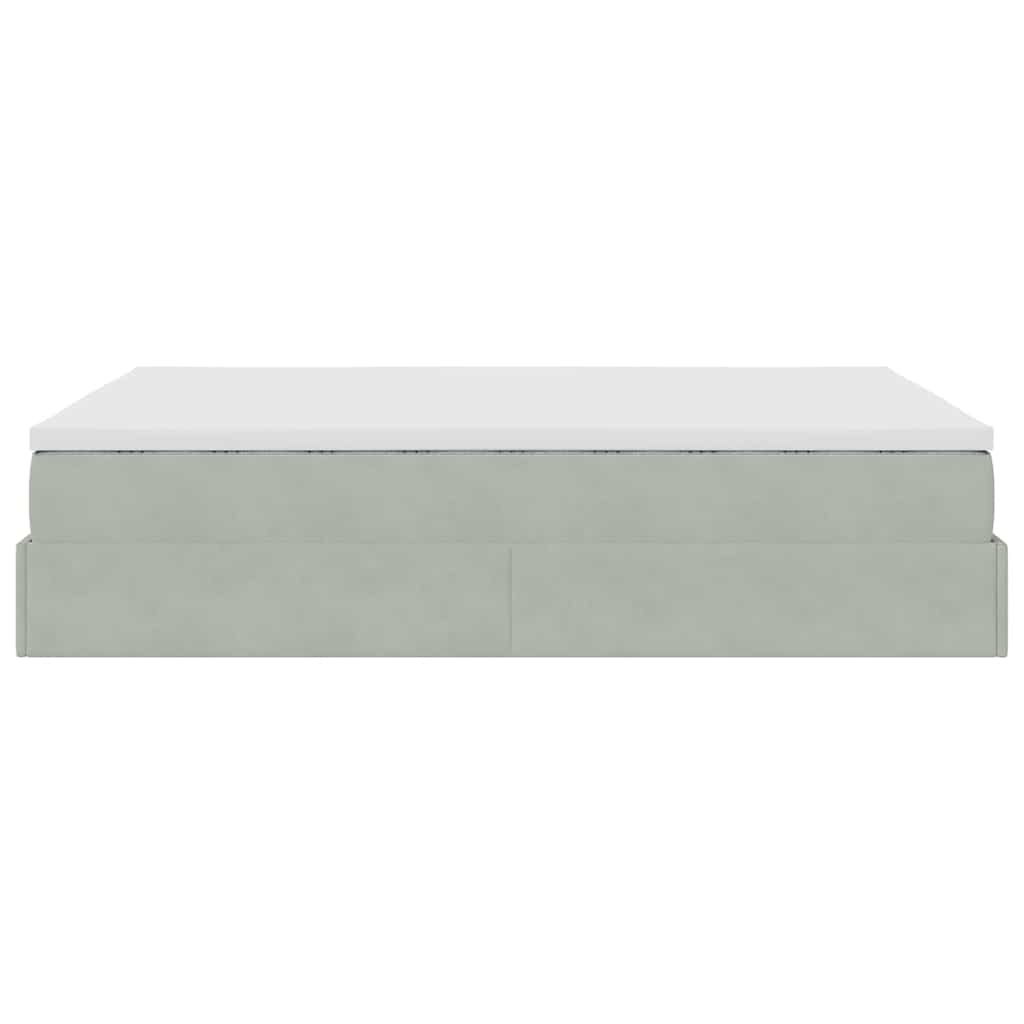 Struttura Letto Pouf con Materasso 140x200 cm in Velluto