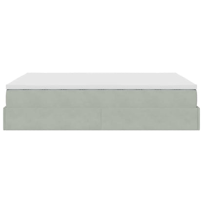 Struttura Letto Pouf con Materasso 140x200 cm in Velluto