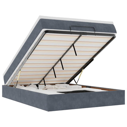 Struttura Letto Pouf con Materasso 140x200 cm in Velluto - homemem39