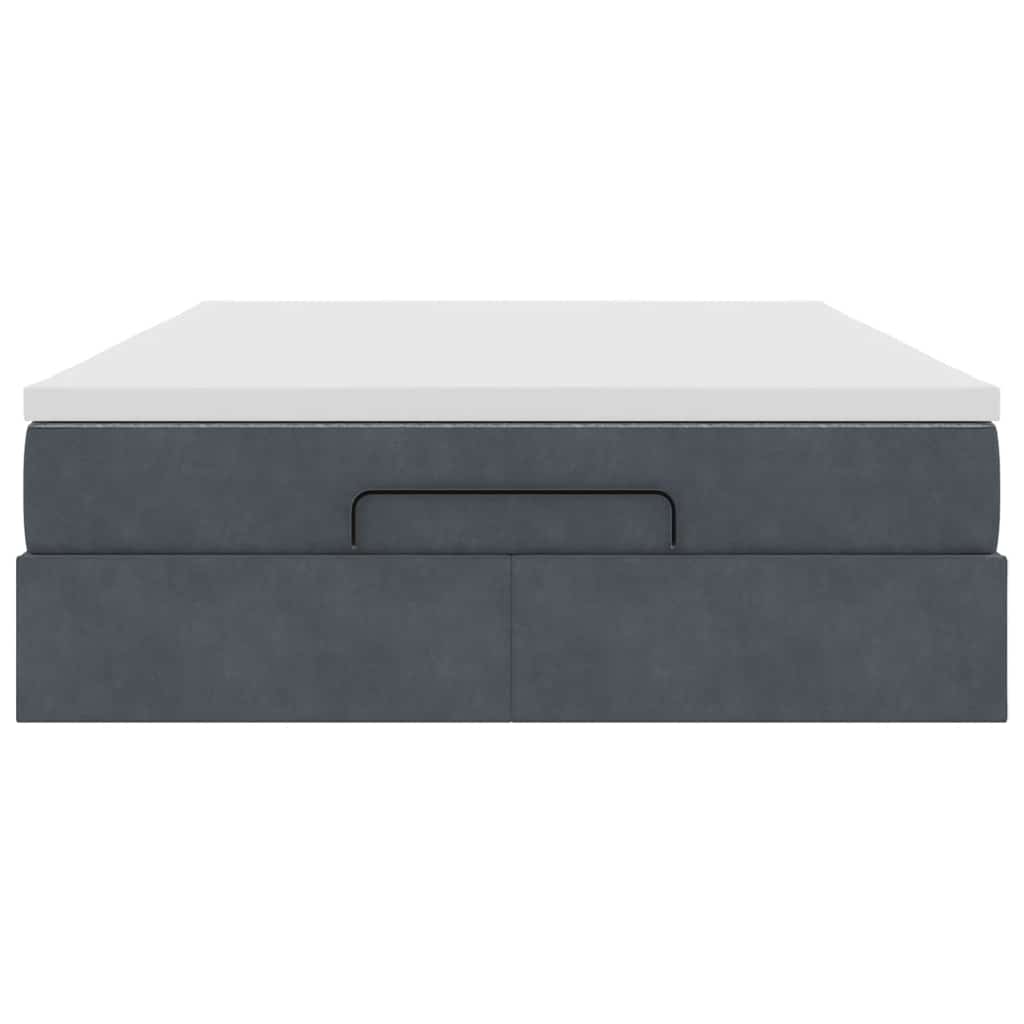 Struttura Letto Pouf con Materasso 140x200 cm in Velluto - homemem39