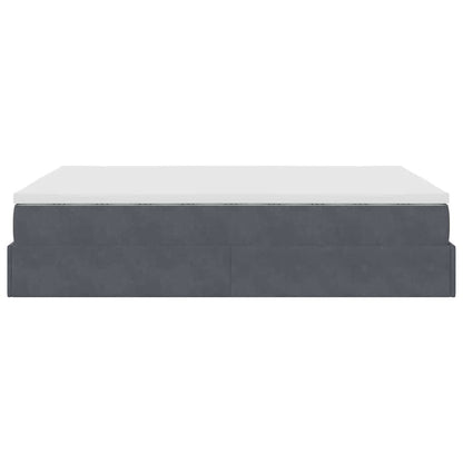 Struttura Letto Pouf con Materasso 140x200 cm in Velluto