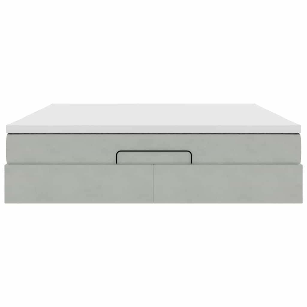 Struttura Letto Pouf con Materasso 160x200 cm in Velluto
