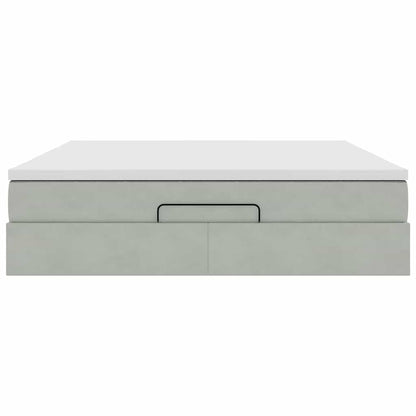 Struttura Letto Pouf con Materasso 160x200 cm in Velluto