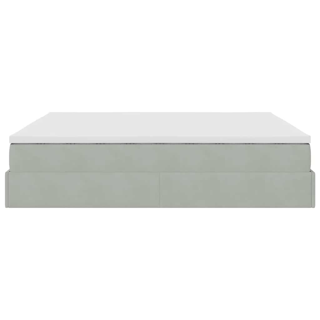 Struttura Letto Pouf con Materasso 160x200 cm in Velluto