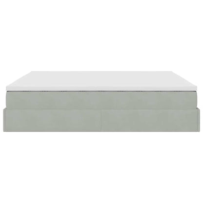 Struttura Letto Pouf con Materasso 160x200 cm in Velluto