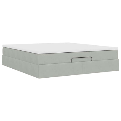 Struttura Letto Pouf con Materasso 160x200 cm in Velluto