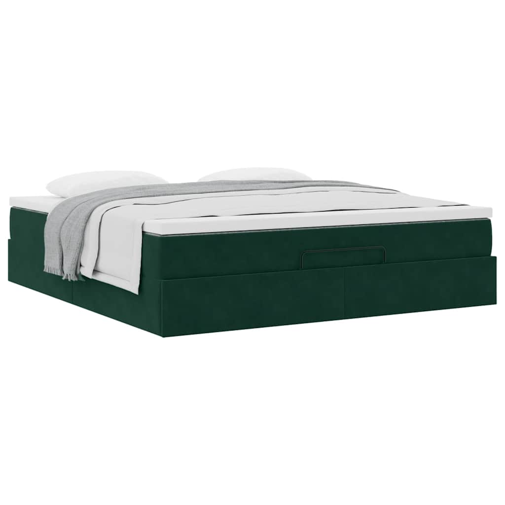 Struttura Letto Pouf con Materasso 160x200 cm in Velluto | homemem39