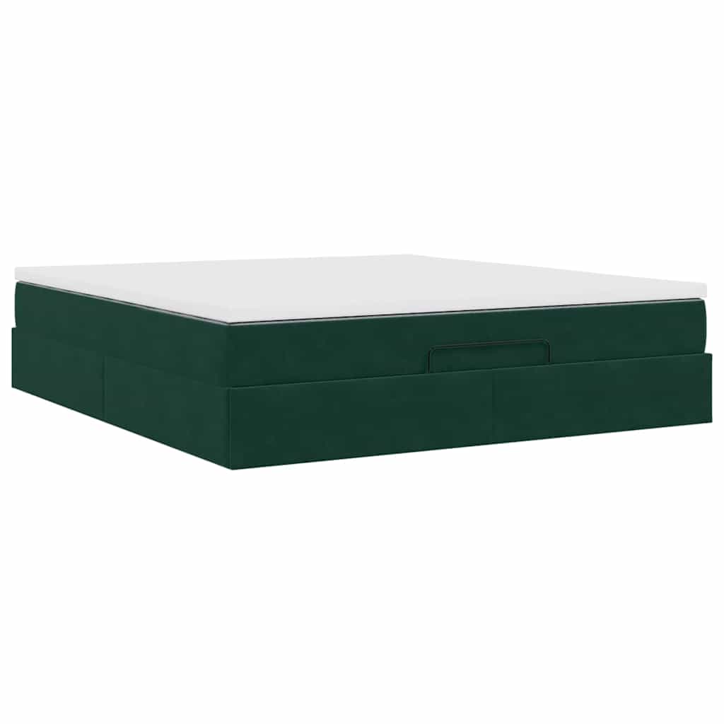 Struttura Letto Pouf con Materasso 160x200 cm in Velluto | homemem39