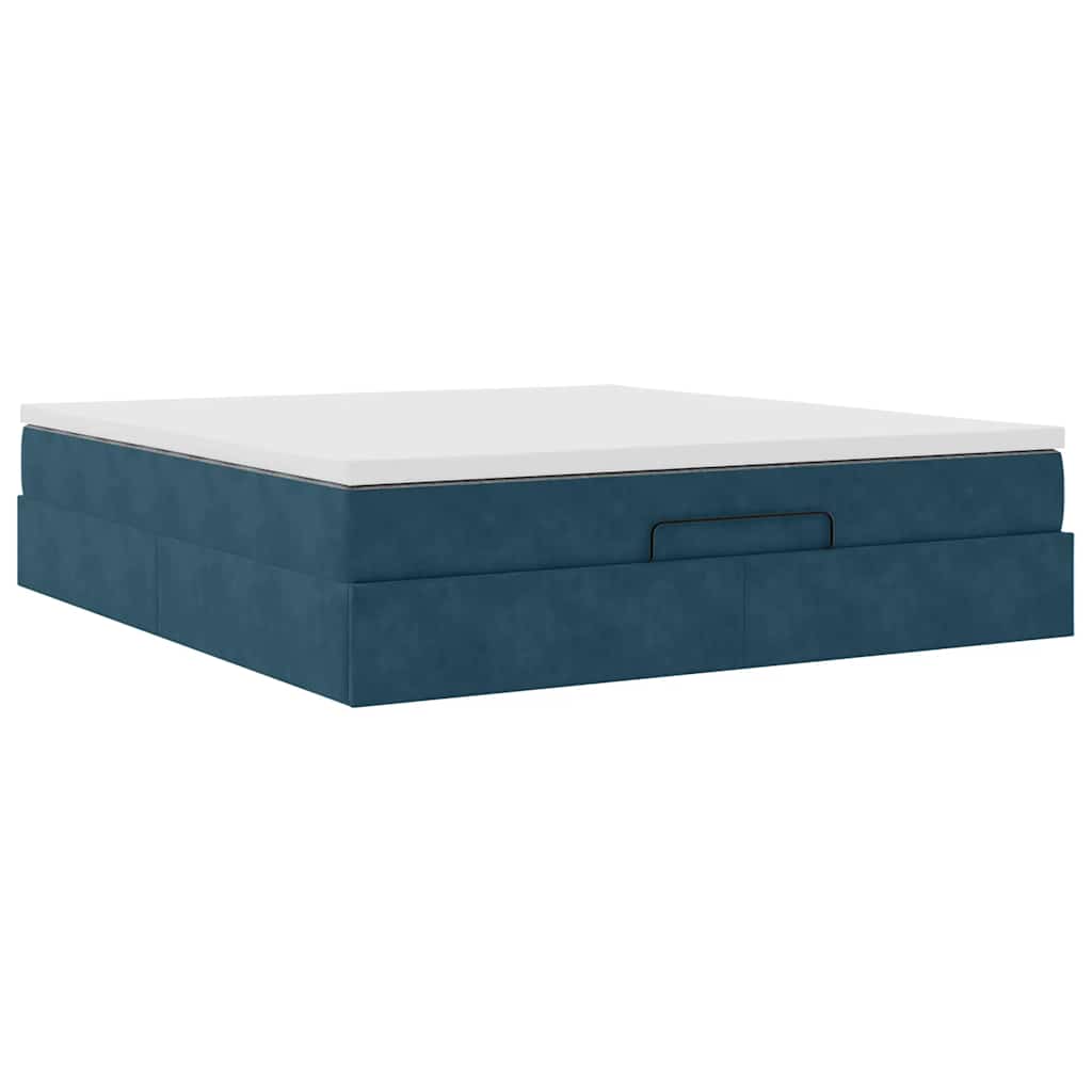 Struttura Letto Pouf con Materasso 160x200 cm in Velluto | homemem39