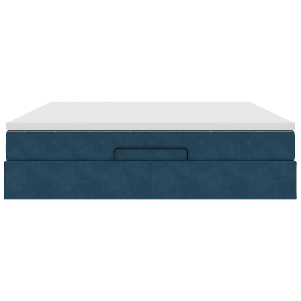 Struttura Letto Pouf con Materasso 160x200 cm in Velluto | homemem39