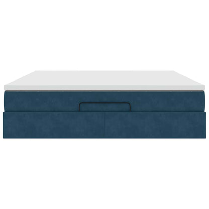 Struttura Letto Pouf con Materasso 160x200 cm in Velluto | homemem39