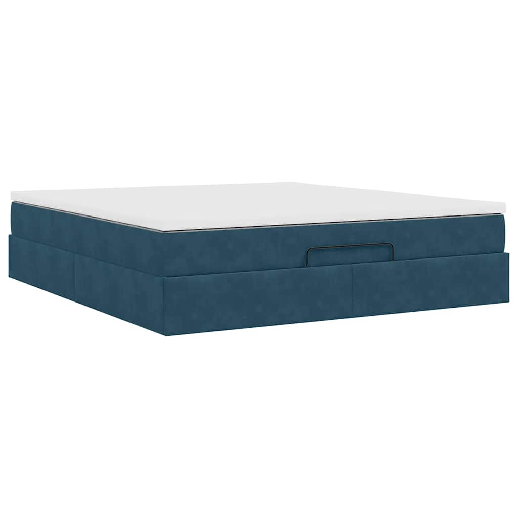 Struttura Letto Pouf con Materasso 160x200 cm in Velluto | homemem39