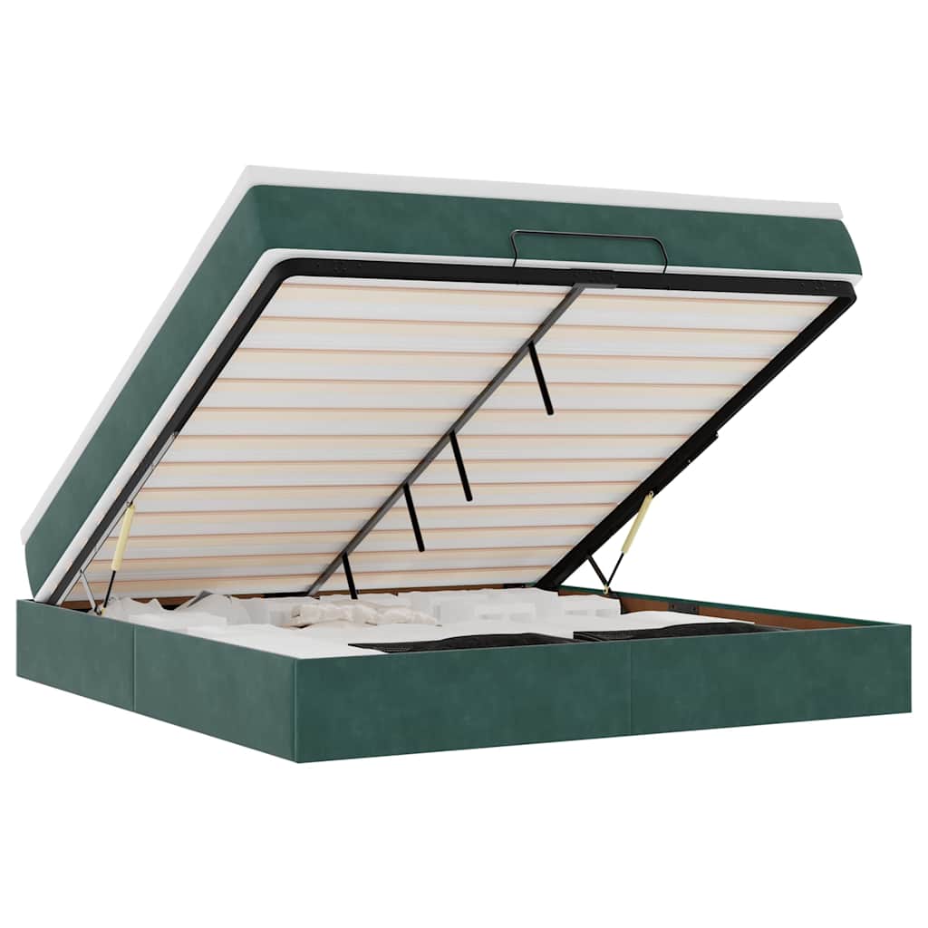 Struttura Letto Pouf con Materasso 180x200 cm in Velluto - homemem39