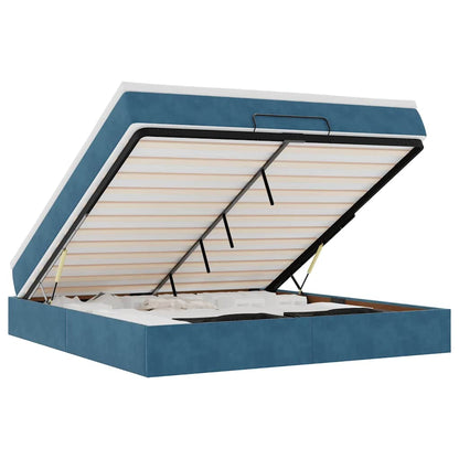 Struttura Letto Pouf con Materasso 180x200 cm in Velluto - homemem39