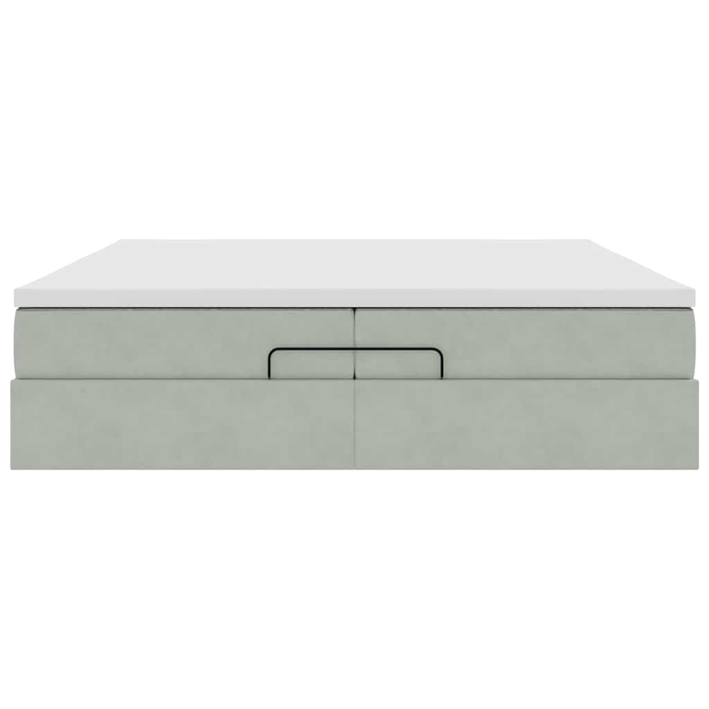 Struttura Letto Pouf con Materassi 200x200 cm Velluto