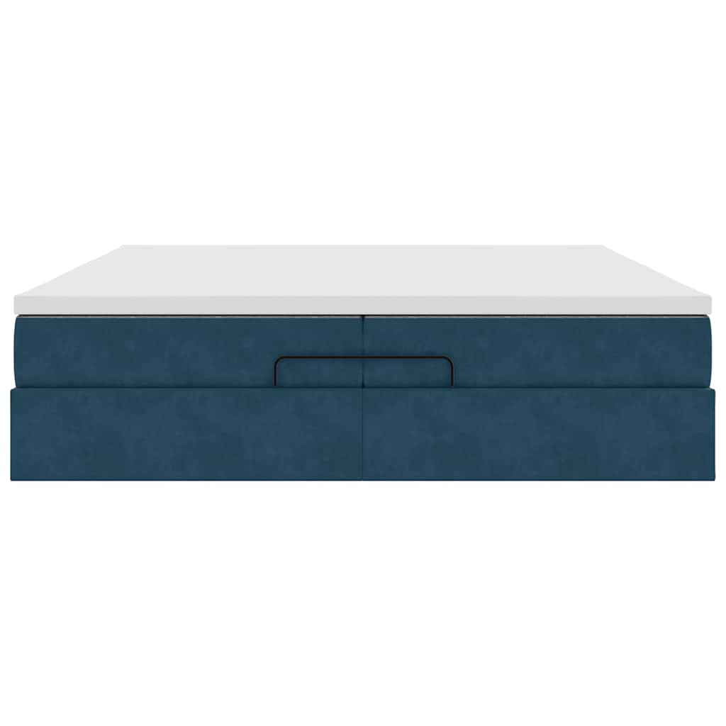 Struttura Letto Pouf con Materassi 200x200 cm Velluto