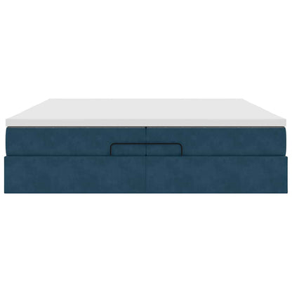 Struttura Letto Pouf con Materassi 200x200 cm Velluto