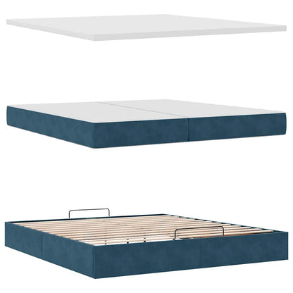 Struttura Letto Pouf con Materassi 200x200 cm Velluto