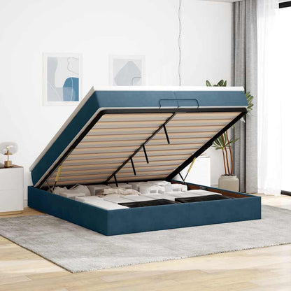 Struttura Letto Pouf con Materassi 200x200 cm Velluto