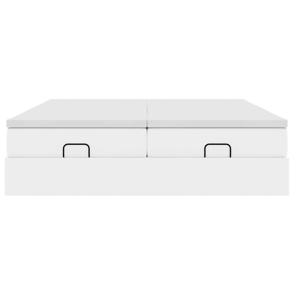 Struttura Letto Pouf con Materassi Bianco 180x200 cm Similpelle | homemem39