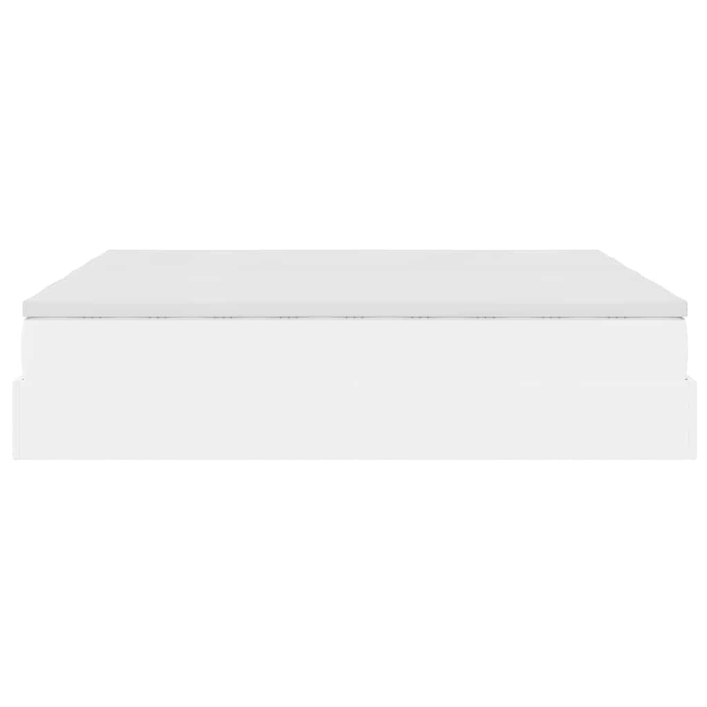 Struttura Letto Pouf con Materassi Bianco 180x200 cm Similpelle | homemem39