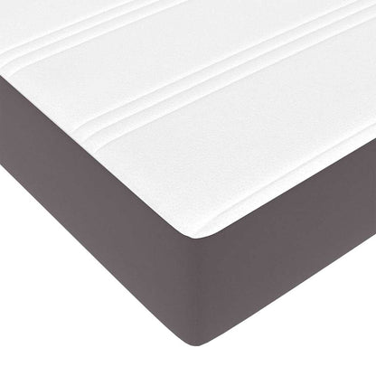 Struttura Letto Pouf con Materassi Grigio 180x200 cm Similpelle
