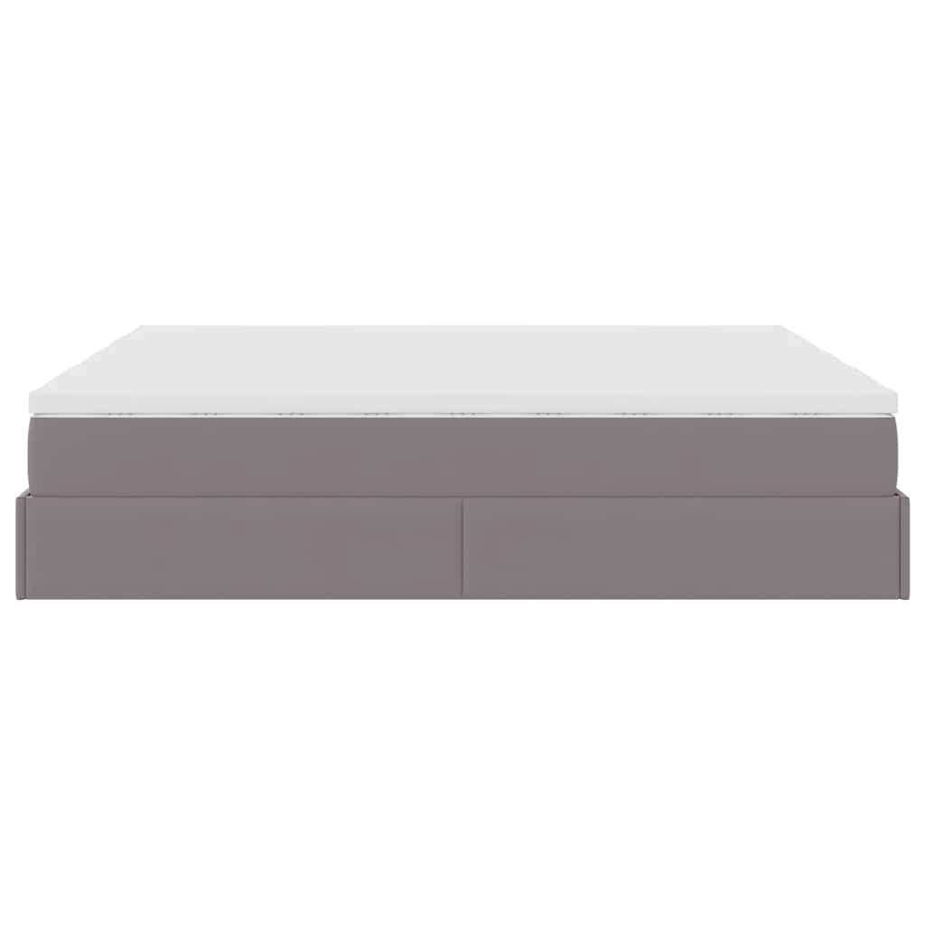 Struttura Letto Pouf con Materassi Grigio 180x200 cm Similpelle | homemem39
