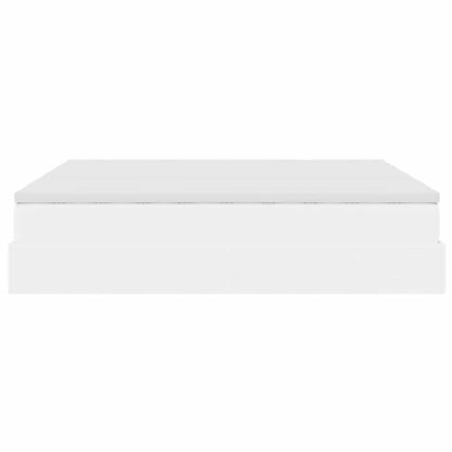 Struttura Letto Pouf con Materassi Bianco 200x200 cm Similpelle