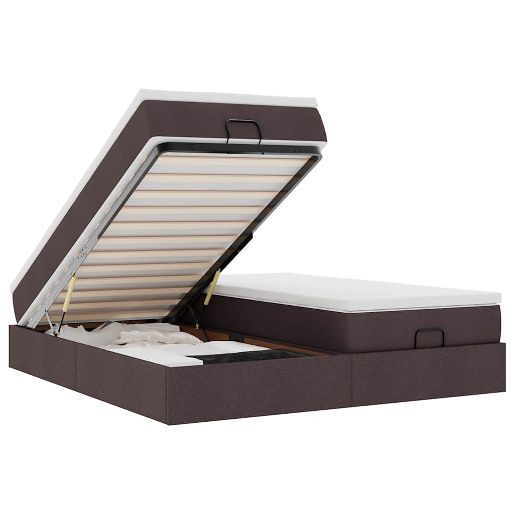 Struttura Letto Pouf con Materassi 160x200 cm in Tessuto