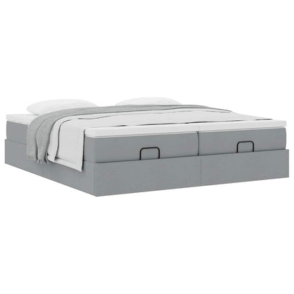 Struttura Letto Pouf con Materassi 180x200 cm in Tessuto - homemem39