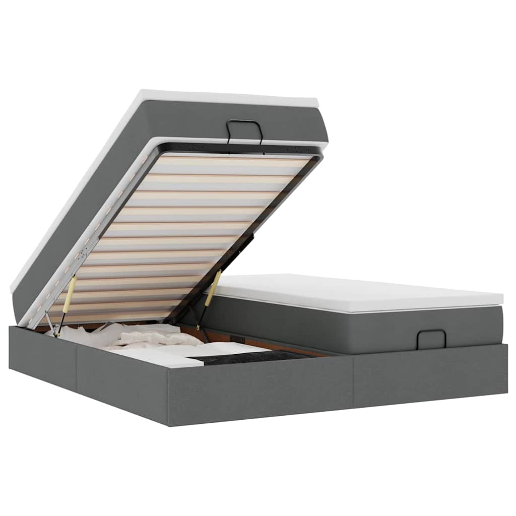 Struttura Letto Pouf con Materassi 180x200 cm in Tessuto - homemem39