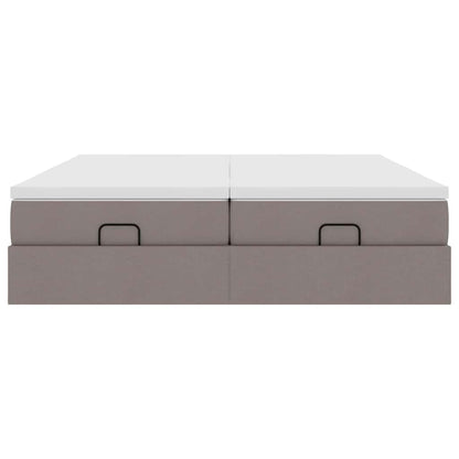 Struttura Letto Pouf con Materassi Tortora 180x200cm in Tessuto