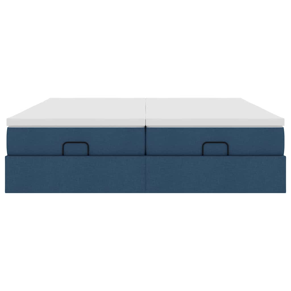Struttura Letto Pouf con Materassi Blu 180x200cm in Tessuto | homemem39