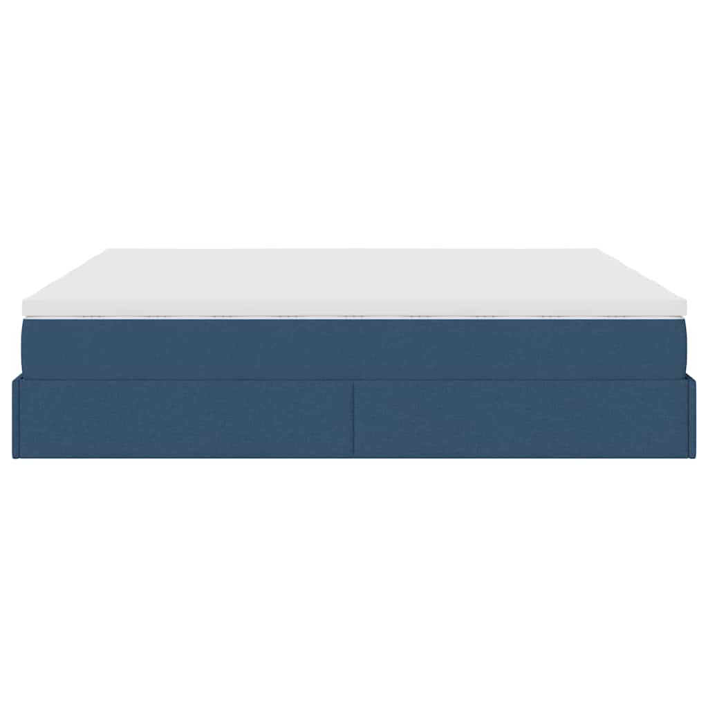 Struttura Letto Pouf con Materassi Blu 180x200cm in Tessuto | homemem39