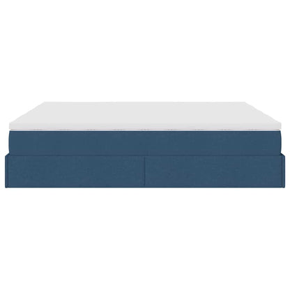 Struttura Letto Pouf con Materassi Blu 180x200cm in Tessuto | homemem39