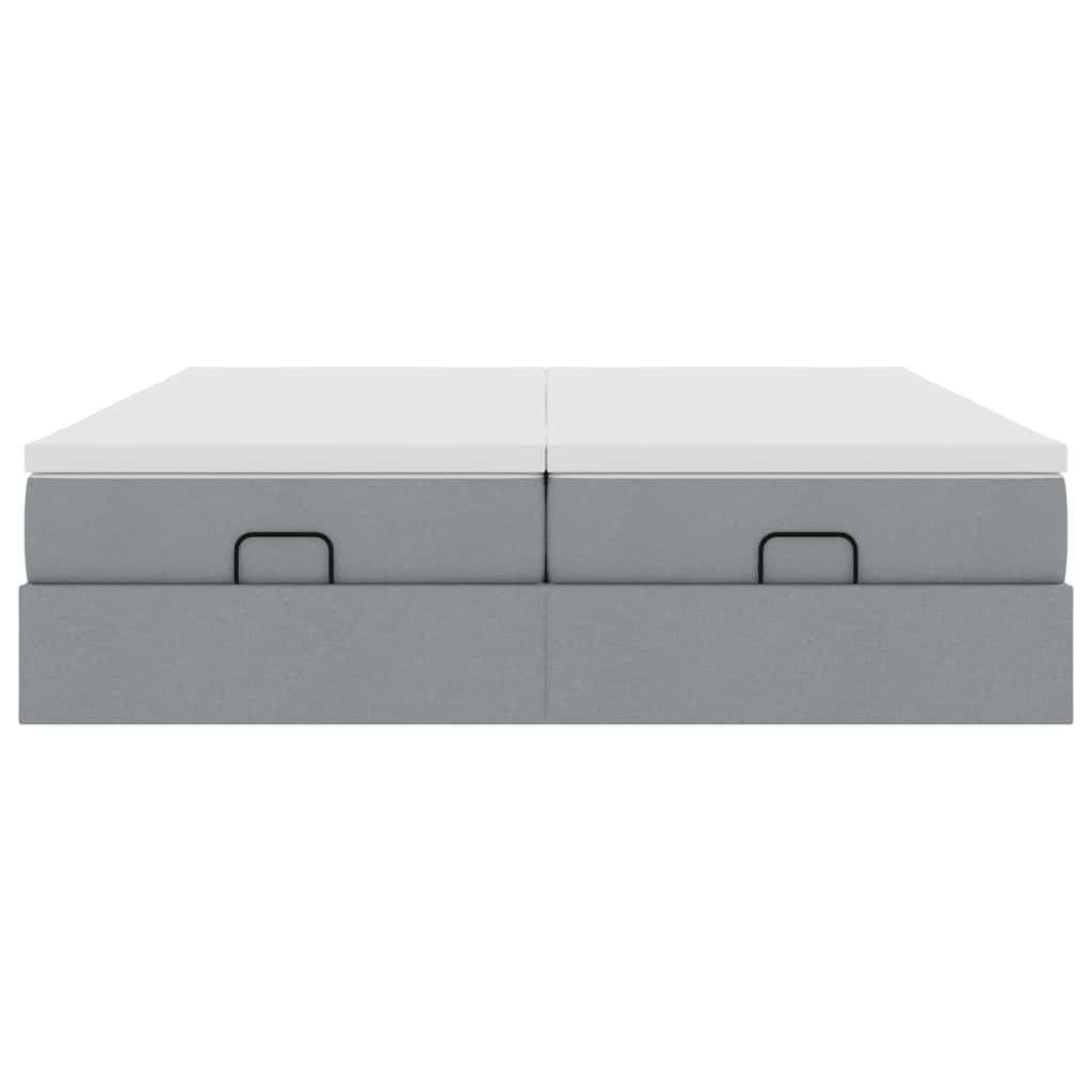 Struttura Letto Pouf con Materassi 200x200 cm in Tessuto