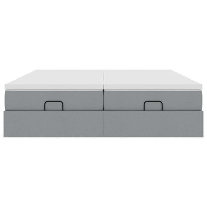 Struttura Letto Pouf con Materassi 200x200 cm in Tessuto