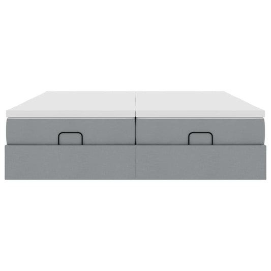Struttura Letto Pouf con Materassi 200x200 cm in Tessuto