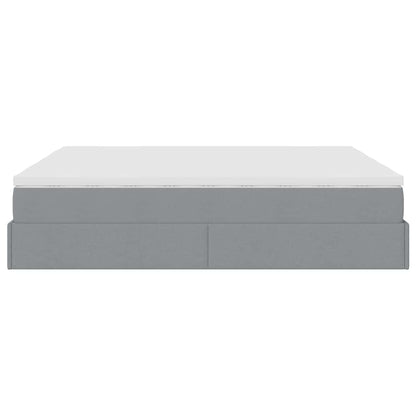 Struttura Letto Pouf con Materassi 200x200 cm in Tessuto