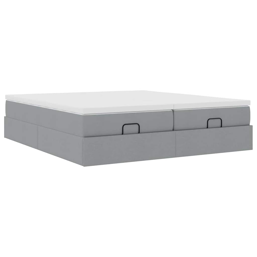 Struttura Letto Pouf con Materassi 200x200 cm in Tessuto