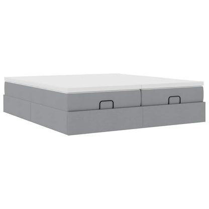Struttura Letto Pouf con Materassi 200x200 cm in Tessuto