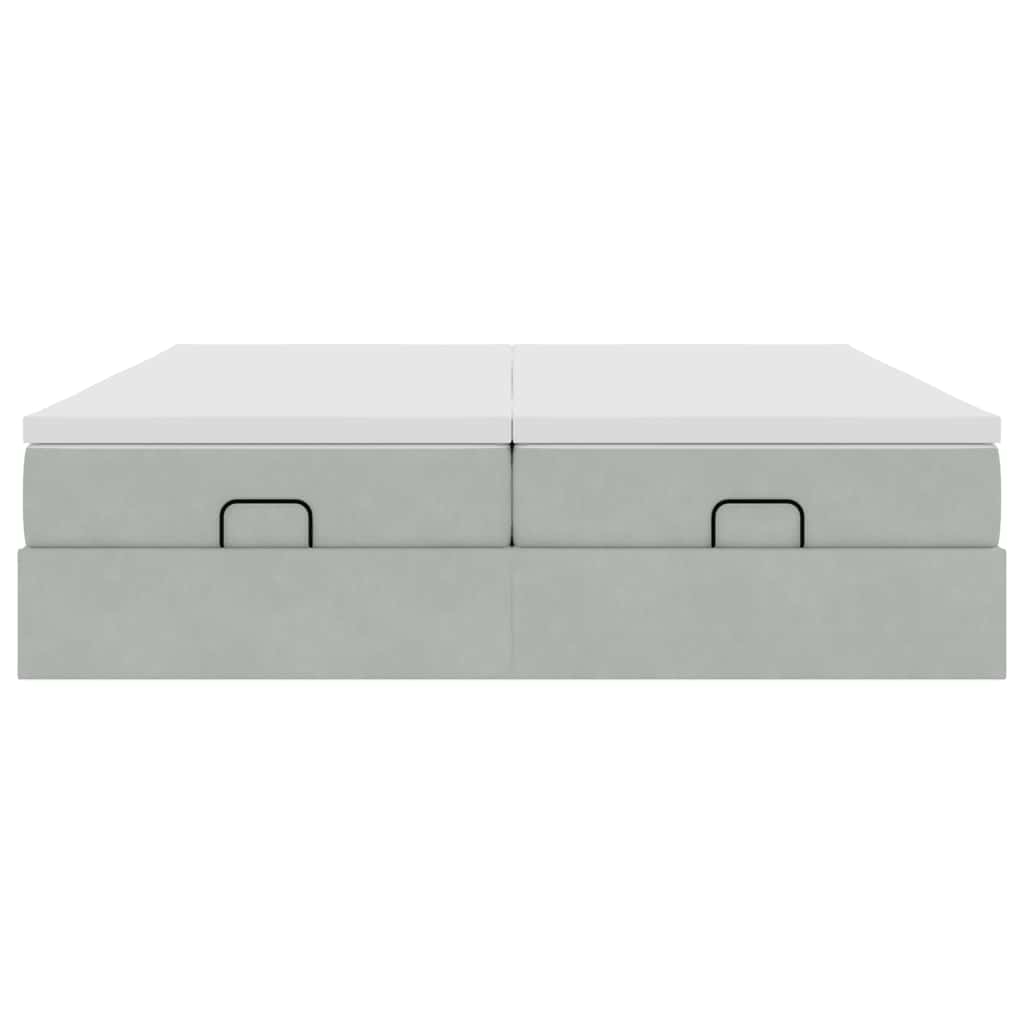 Struttura Letto Pouf con Materassi 180x200 cm Velluto - homemem39