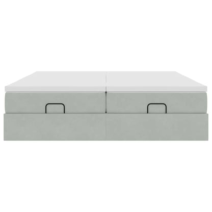 Struttura Letto Pouf con Materassi 180x200 cm Velluto - homemem39