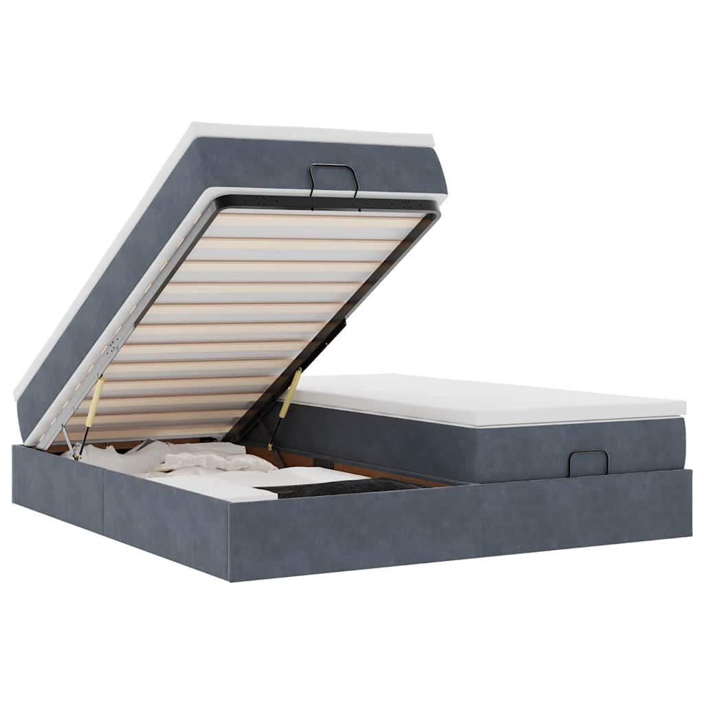 Struttura Letto Pouf con Materassi 180x200 cm Velluto - homemem39