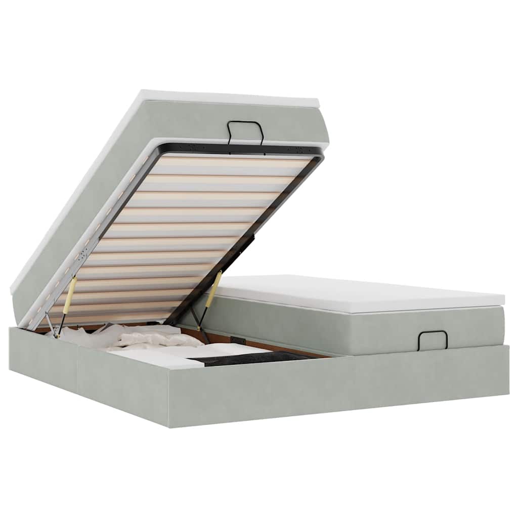 Struttura Letto Pouf con Materassi 200x200 cm Velluto - homemem39