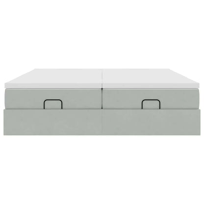 Struttura Letto Pouf con Materassi 200x200 cm Velluto - homemem39