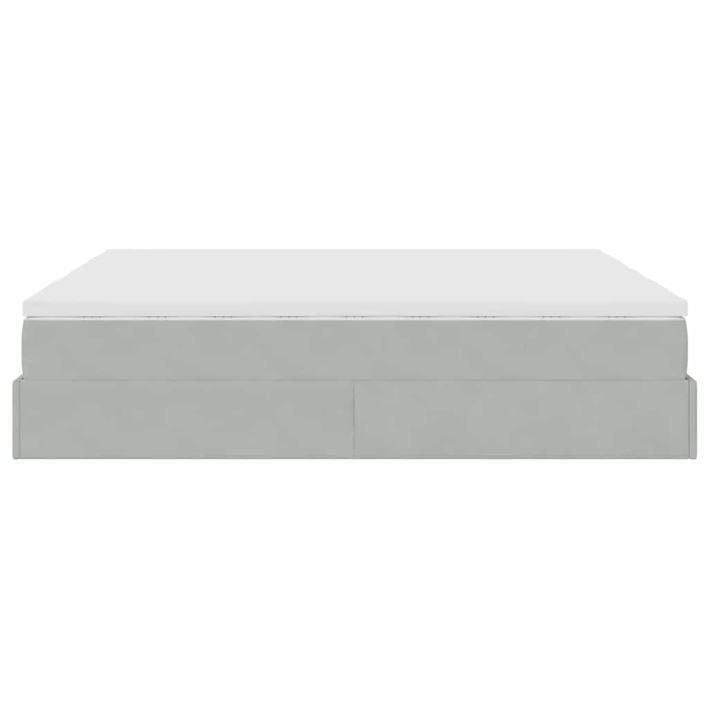 Struttura Letto Pouf con Materassi 200x200 cm Velluto