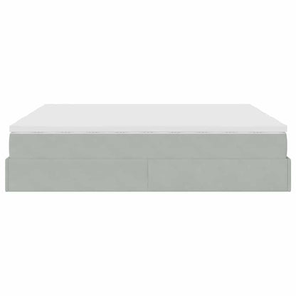 Struttura Letto Pouf con Materassi 200x200 cm Velluto